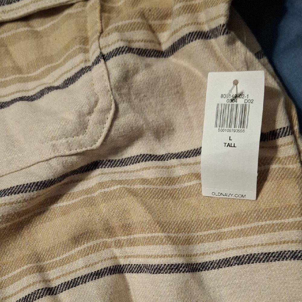 Old Navy Tan and Black Striped Shirt